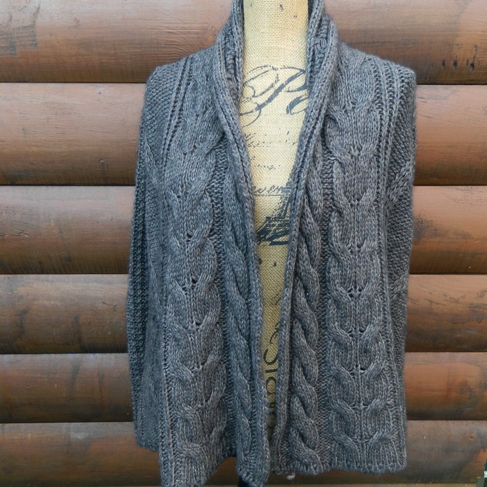 Anthropologie Elsamanda sz Small Alpaca Blend Chunky Knit Cardigan Sweater Italy